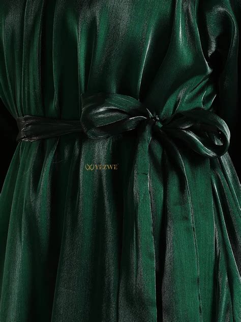 Elegant Emerald Green Modest Maxi Dress for Parties | YEZWE