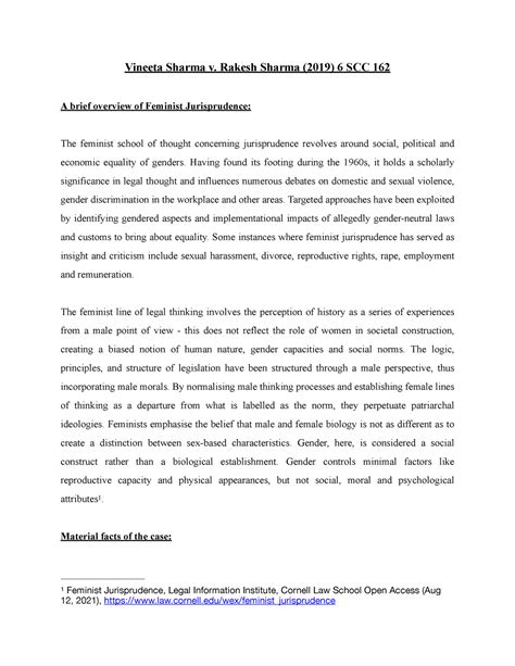 CIA-1 - case analysis - Vineeta Sharma v. Rakesh Sharma (2019) 6 SCC ...