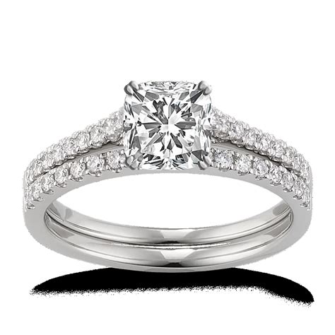 Melody Cathedral Wedding Set in Platinum | Shane Co.