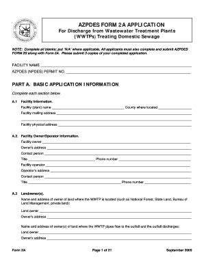 AZPDES Form 2A Application - Blank Fillable Template | Fill Out, Print ...