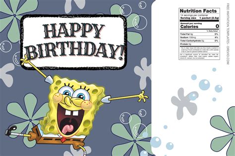 Free) Spongebob Squarepants Canva Birthday Water Bottle Labels ...