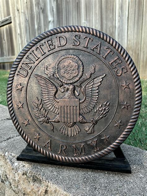 12" Round United States Army Seal - Black/Copper Finish - Fulshear ...