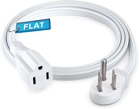 Amazon.com: Maximm Extension Cord (3 Feet) 1 Outlet Flat Wire, 3-Prong ...