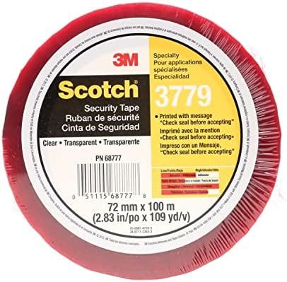 Scotch Security Message Box Sealing Tape 3779, Clear, 72 mm x 100 m, 24 ...