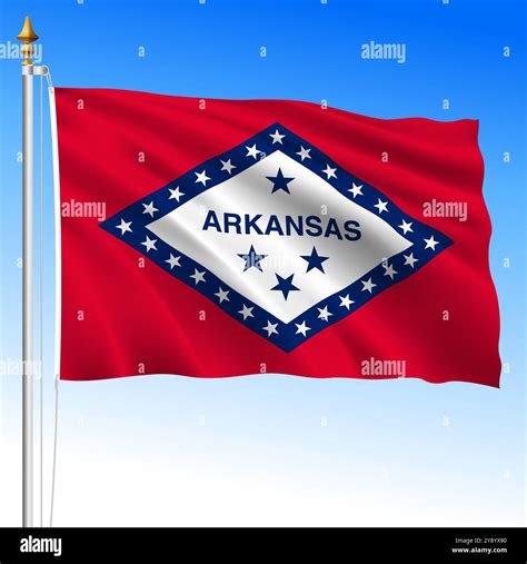Arkansas US federal state waving flag, United States of America, vector ...