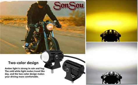 SONSOU Universal Fog Light Lamp Projector Mini driving Lens Spotlight ...