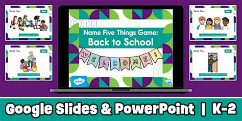 Name Five Things Game: Back to School - Slides & PowerPoint