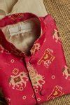 Buy Pink Chanderi, Cotton, Silk Embroidery Patola Print Kurta Set With ...