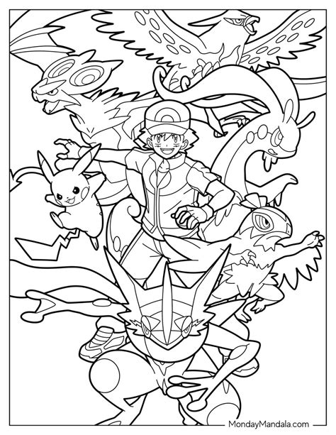 20 Ash Ketchum Coloring Pages (Free PDF Printables) | Pokemon coloring ...