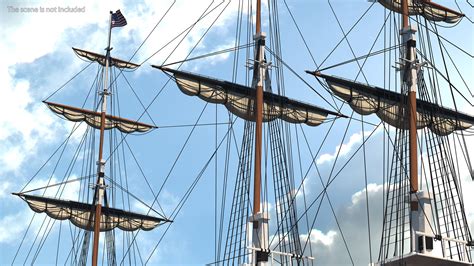 3D USS Constitution Heavy Frigate Retracted Sails | 3D Molier International