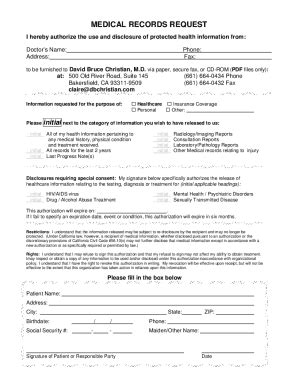 Image result for Medical Records Request Form