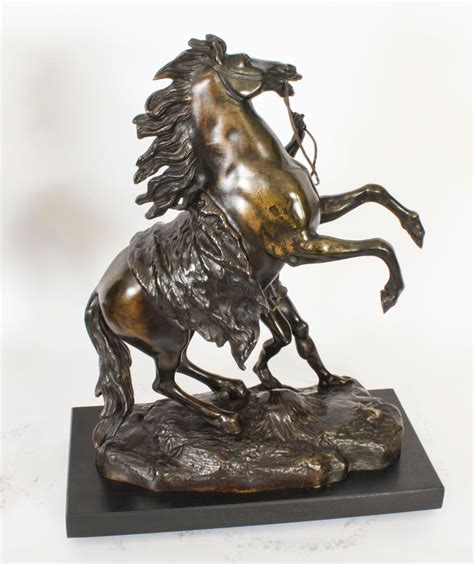 Antique Pair of French Grand Tour Bronze Marly Horses Sculptures 19th Century For Sale at 1stDibs