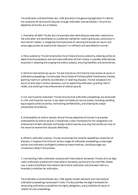 Negotiation - ACA Final - The Arbitration and Conciliation Act, 1996 ...