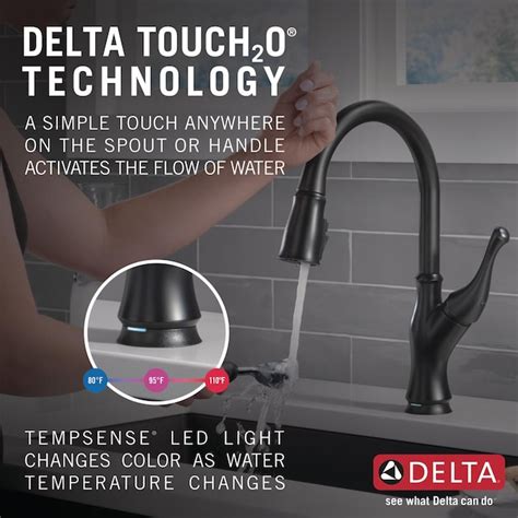 Delta Ophelia Touch2O Matte Black Single Handle Touch-on Pull-down ...