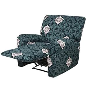 House of Quirk Polyester Recliner Slipcover 4 Pieces Stretch Printed ...