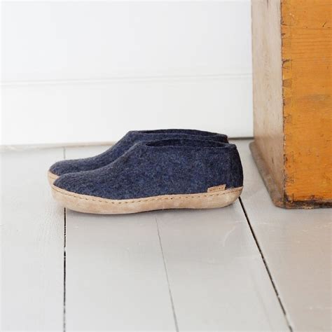 Shoe with leather sole - Denim – glerups.com