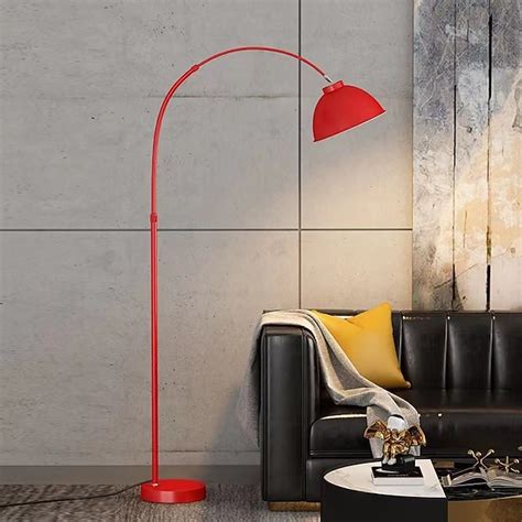 Metal Vaulted Floor Lamp for Living Room, 1 Bulb Macaron Standing Light ...