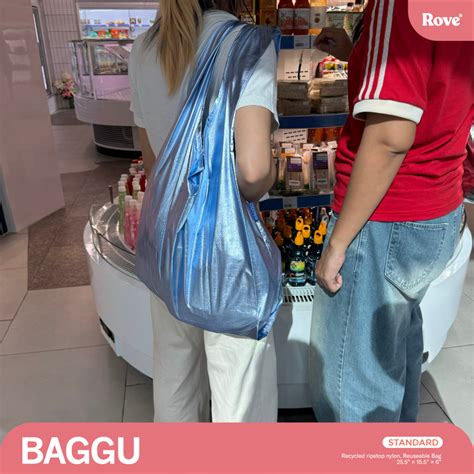 BAGGU Standard Reusable Bag - Metallic Light Blue | LINE SHOPPING