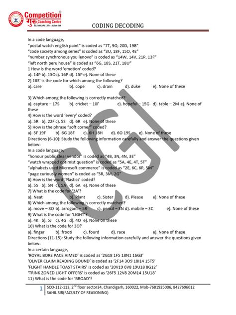 Image result for Coding Decoding New Pattern