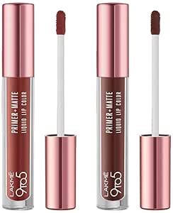Buy Lakmé 9to5 Primer + Matte Liquid Lip Color MB2 Intense Latte ...