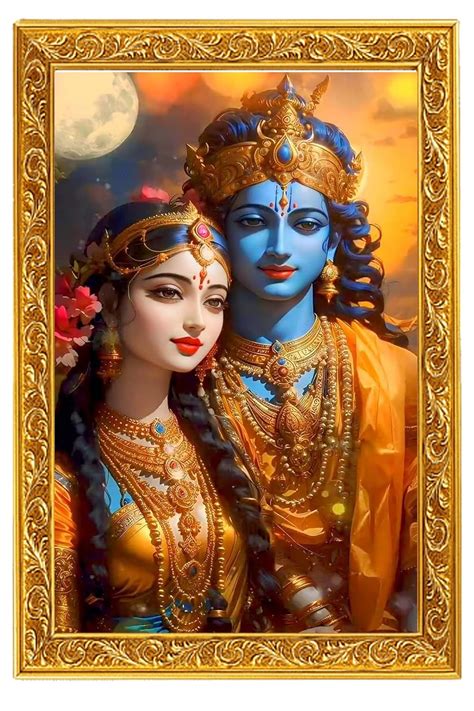 Bhagwan Radha Krishna Traditional Indian Multicolor Photo Frame ...
