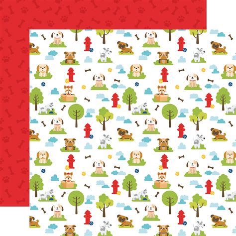 Pets: Park Playdate 12x12 Patterned Paper - Echo Park Paper Co