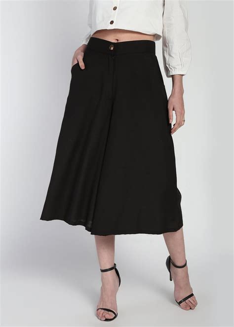 Get Mid Rise Cotton Linen Culottes at ₹ 1399 | LBB Shop