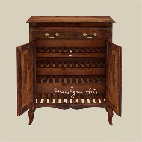 Wooden Shoe Rack Cabinet in Elegant Provincial Teak Finish