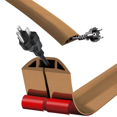 Amazon.com: Brown Cord Floor Cover 10FT,Heavy Duty Floor Cord Covers ...