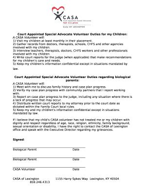 Court Appointed Special Advocate Volunteer Duties for my Children: Doc ...