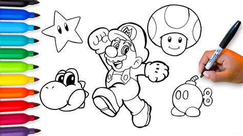 Drawing Tutorial Mario Characters 的图像结果