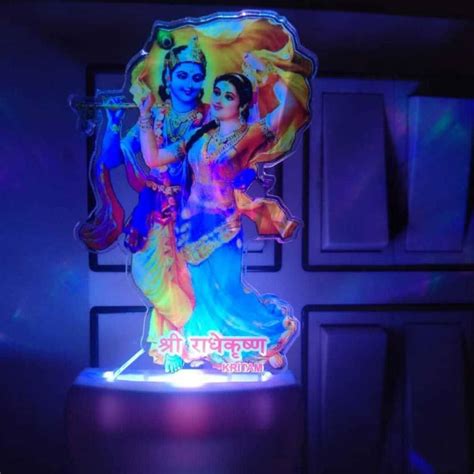 KRITAM Krishna& Radha 3D Illusion Night Lamp with 7 Multicolor for ...