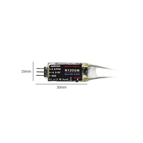 R12DSM Radiolink 2.4G 12CH DSSS FHSS Receiver for AT9 AT9S AT10 AT10II ...