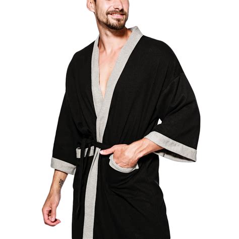 Agkizg Plus Size Men's Silk Satin Bathrobe,Long Robes for Men's House ...