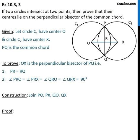 If two circles intersect at two points prove that their centres lie on ...