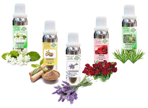 ZooHi Sandal, Rose,Jasmin,Lovender,Kewra Perfume Attar Pack for Men ...