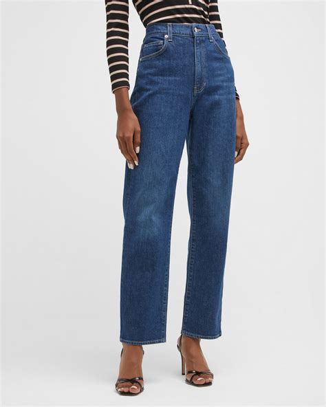 Veronica Beard Jeans Joey Straight Cowboy Crease Jeans | Neiman Marcus