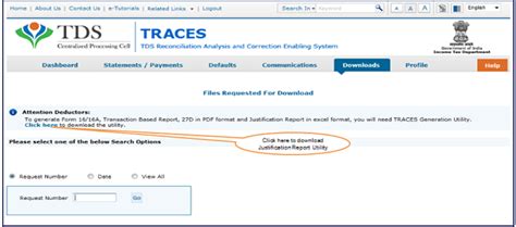 How to Download Justification Report of errors identified by TRACES