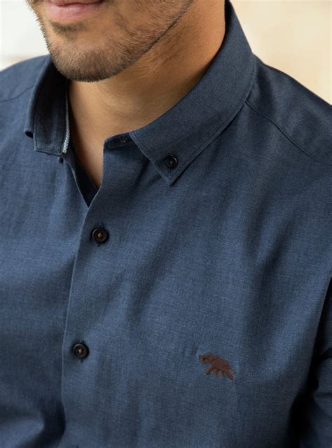 Buy Neptune Indigo Shirt | Semi casual Indigo Solid Shirts for Men ...