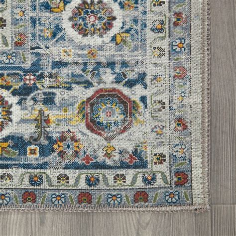 Ottomanson Effect 5 X 7 (ft) Rust Red/Navy Medallion Indoor Medallion ...