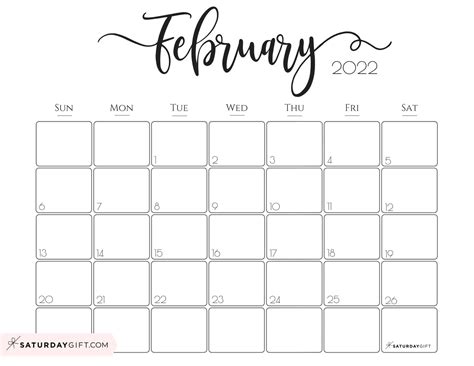 February Printable Calendar: Stay Organized and On Track - Free ...