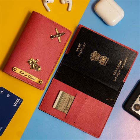 Personalized Leather Passport Cover With Name & Charm - Pink | Love ...