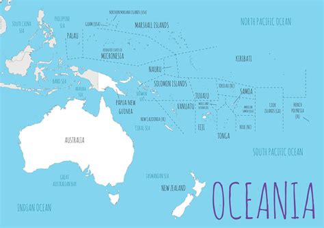 Labeled Map Of Oceania