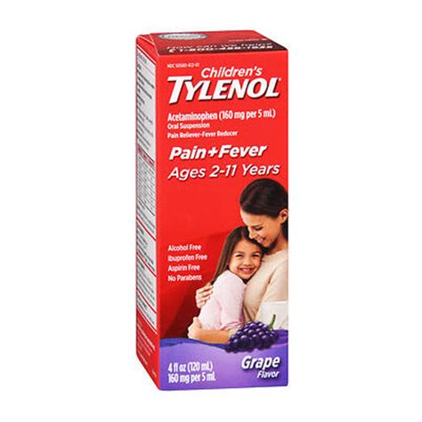 Buy Tylenol Children's Oral Suspension Grape Splash Flavor 4 oz By ...