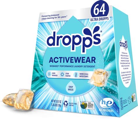 Amazon.com: Dropps Odor & Stain Biobased Power Laundry Detergent Pods, Lavender Meadow(140 Pods ...