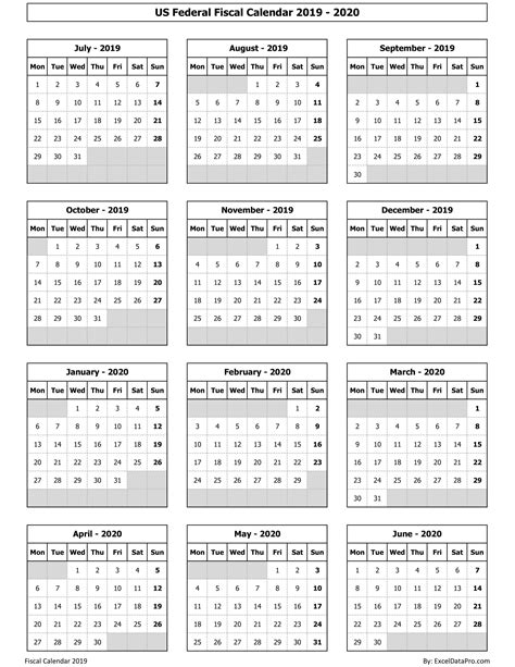 Fiscal Year Calendar Template In Excel, Google Sheets - Download ...