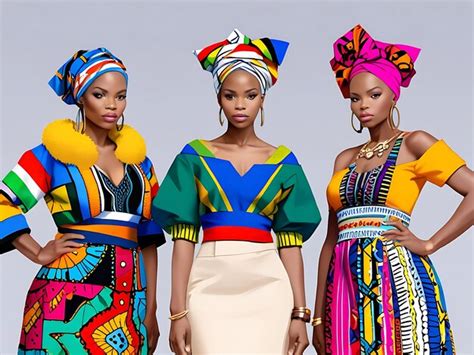 African black women in colorful traditional dress | Premium AI ...