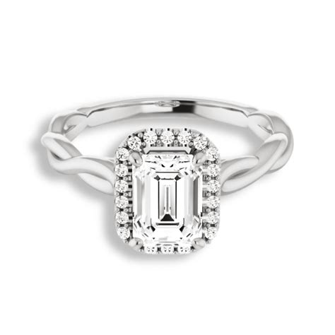 Best Jewel Excellent 1.8 Ct Emerald Cut Diamond Ring - 14K White Gold ...