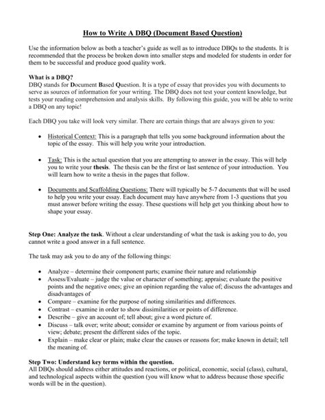 Image result for DBQ Intro Example