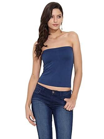 Golden Girl Ladies Blend Dark Blue Tube Top : Amazon.in: Clothing ...